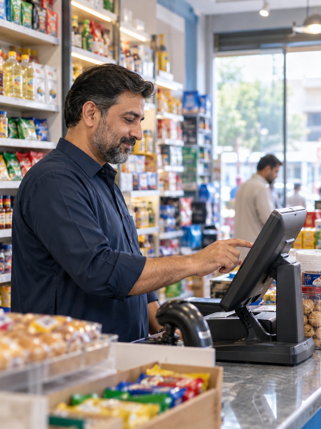 Retail shopkeeper using a point of sale system